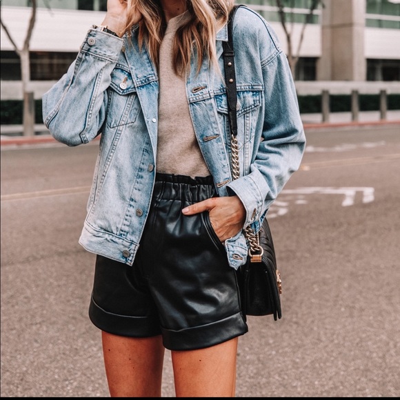 Vegan Leather Shorts 